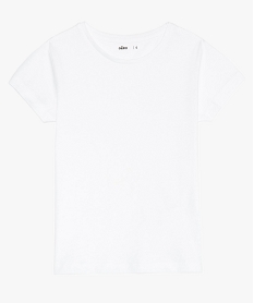 GEMO Tee-shirt à manches courtes uni fille blanc standard
