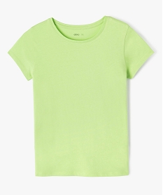 GEMO Tee-shirt uni à manches courtes fille Vert