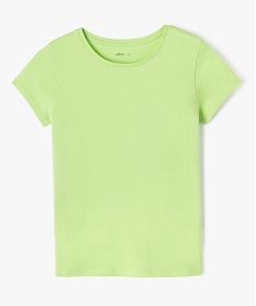 GEMO Tee-shirt fille uni à manches courtes Vert