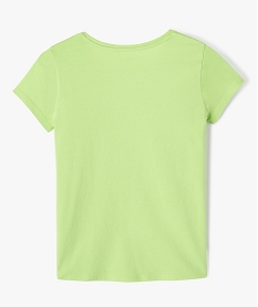 tee-shirt fille uni a manches courtes vert tee-shirtsU049001_3