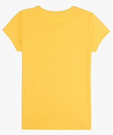 tee-shirt fille uni a manches courtes jaune tee-shirtsU049101_2