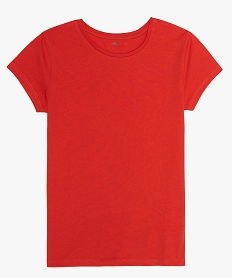 GEMO Tee-shirt fille uni à manches courtes Rouge