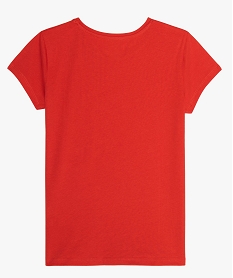 tee-shirt fille uni a manches courtes rouge tee-shirtsU049401_2