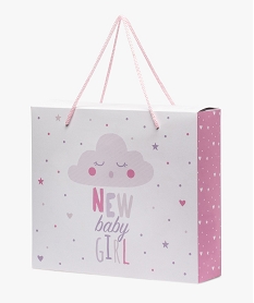 boite cadeau bebe fille avec motif nuage en carton recycle rose vifU049801_1