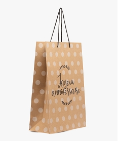 sac cadeau anniversaire en papier kraft recycle a pois brunU050401_1