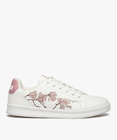 GEMO Baskets femme imprimées fleurs fermeture lacets - Hummel Blanc