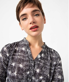 blouse femme a motifs avec manches retroussables imprime blousesU053001_2