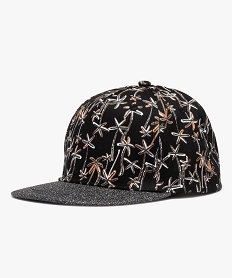 GEMO Casquette fille avec motifs palmiers et visière à paillettes noir standard