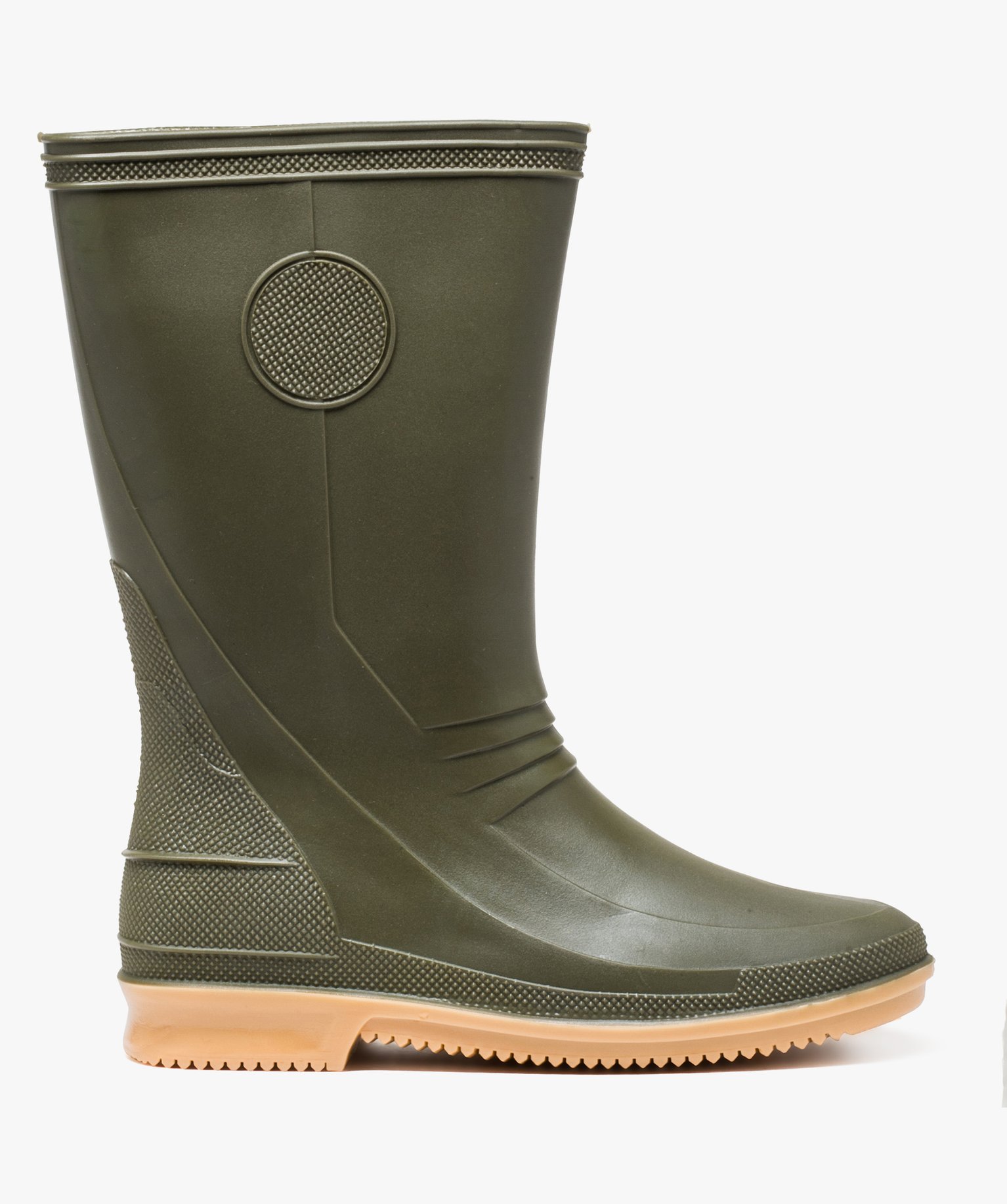 Gemo chaussures bottes de pluie femme avec semelle crantee vert femme GEMO