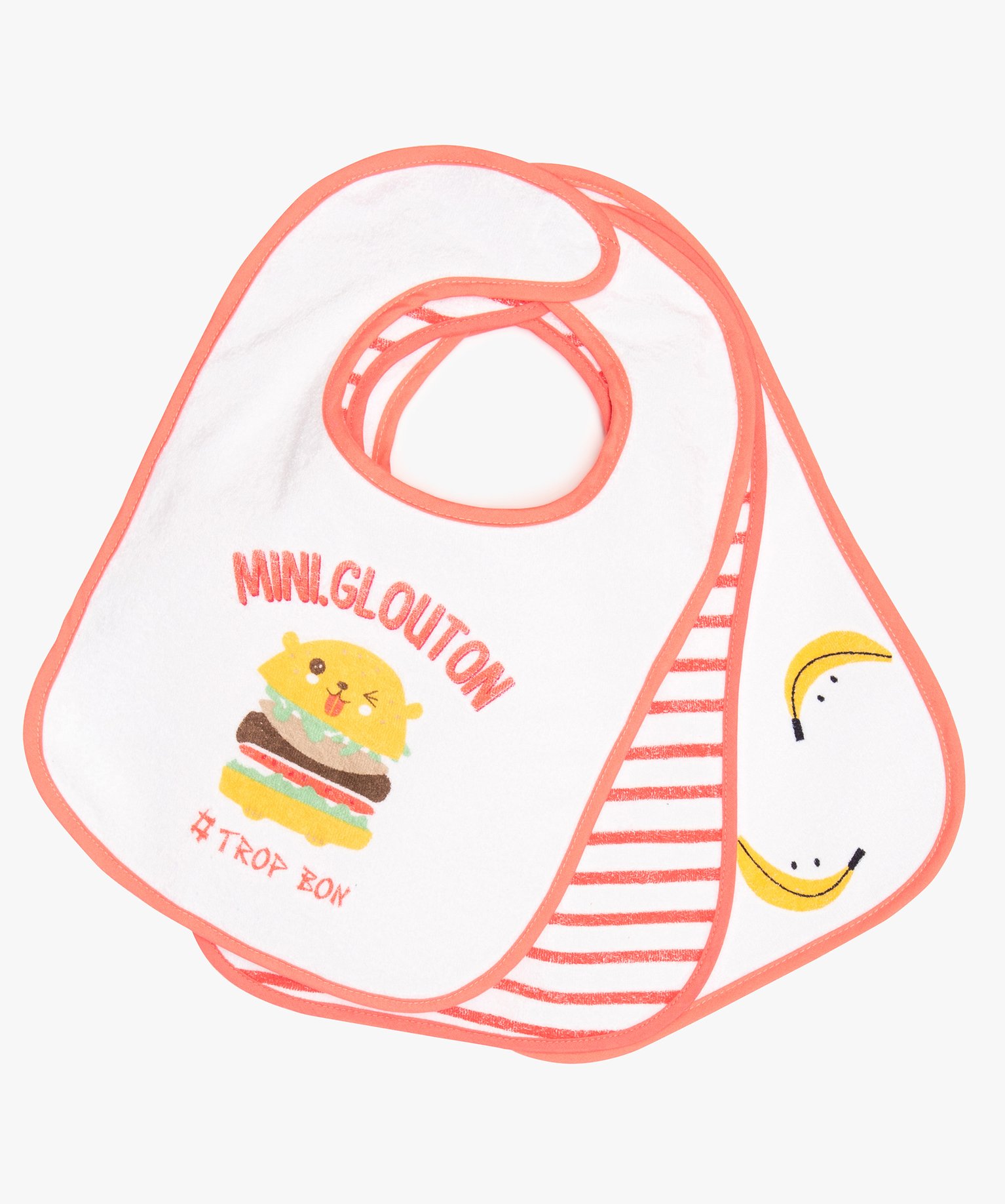 Gemo Puericulture Bavoir Bebe Avec Doublure Pvc Et Fermeture Scratch Lot De 3 Multicolore Bebe Gemo
