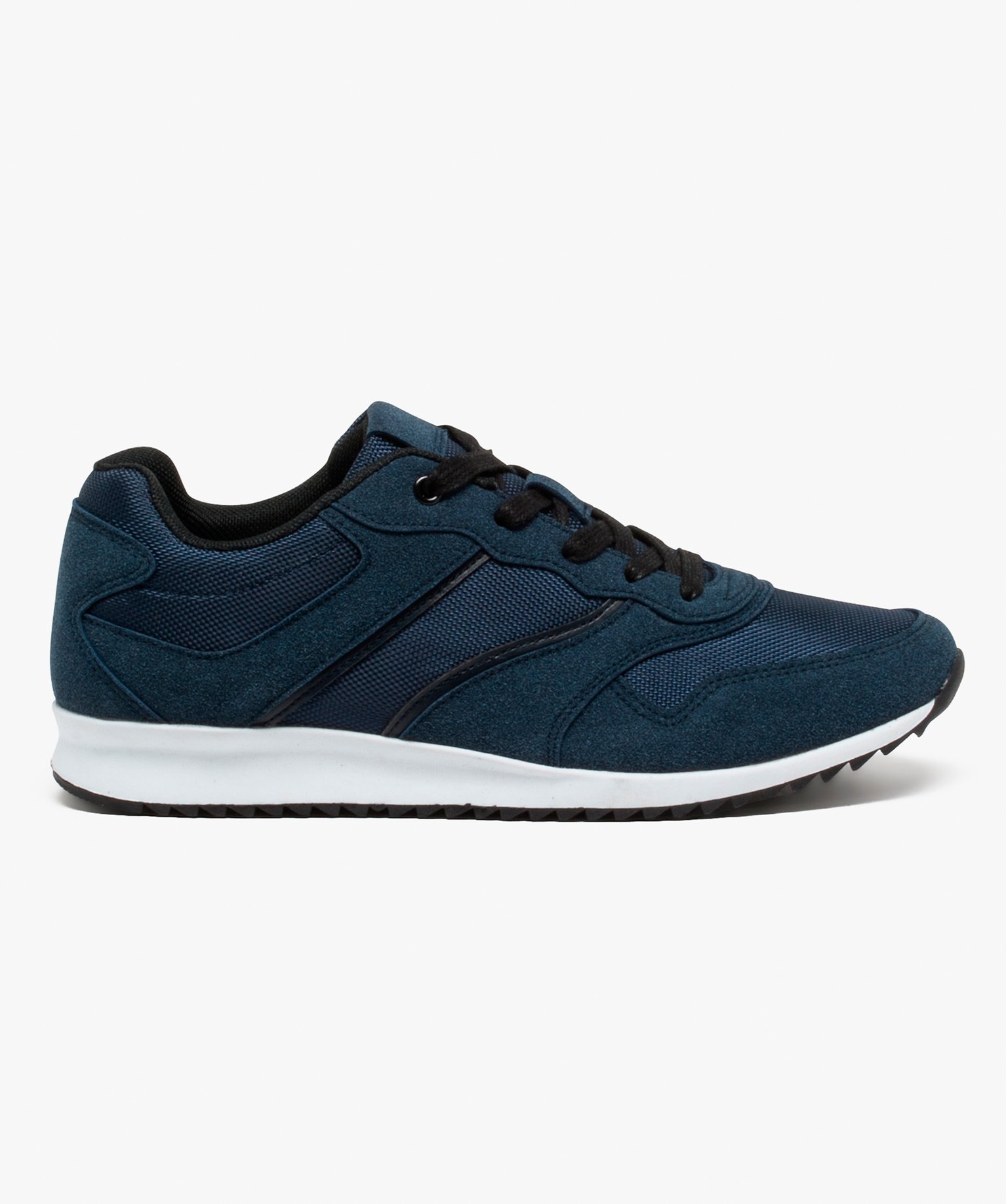Gemo chaussures baskets basses bi matieres unies bleu homme G MO
