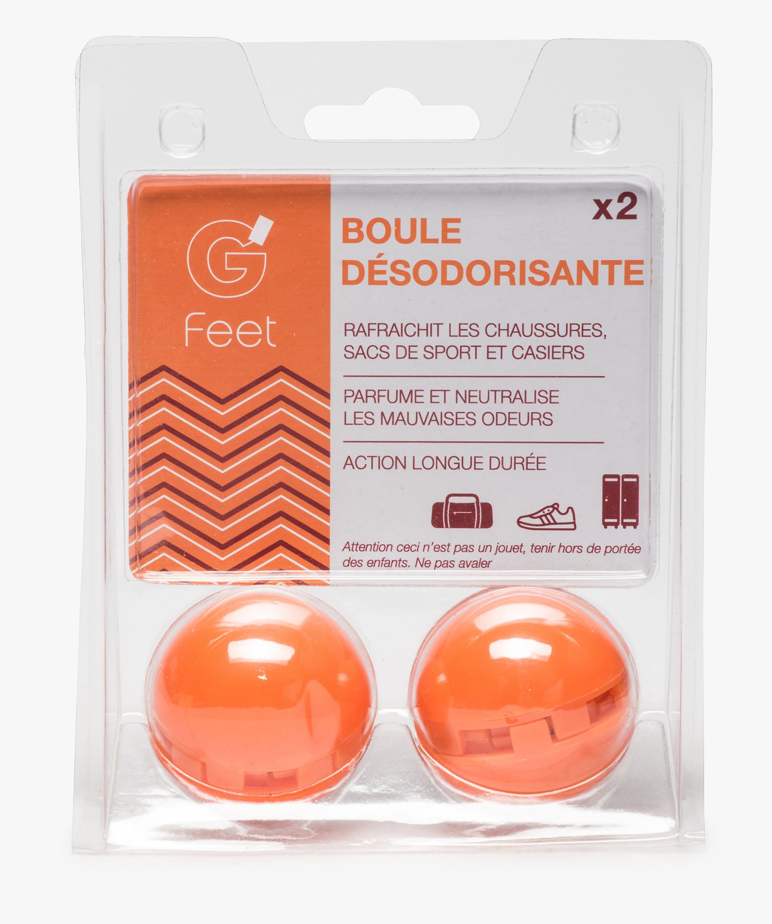 boules desodoristantes pour chaussures x2 orange