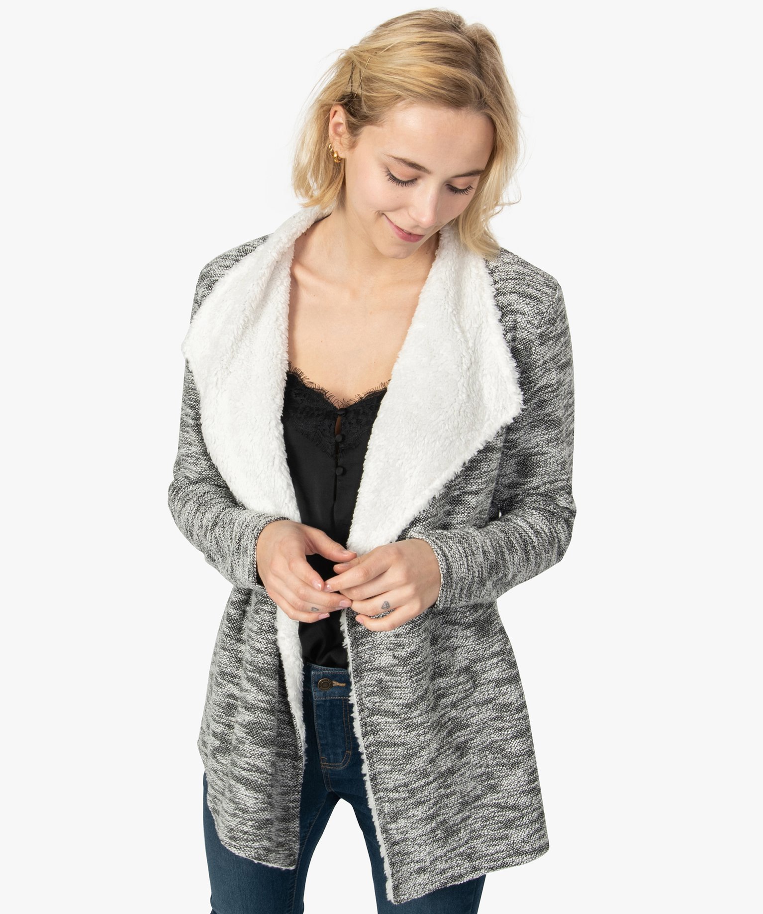 gilet femme gris