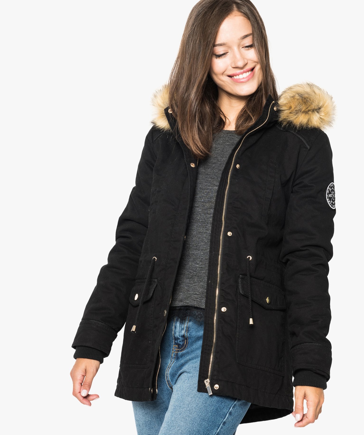 parka femme noir