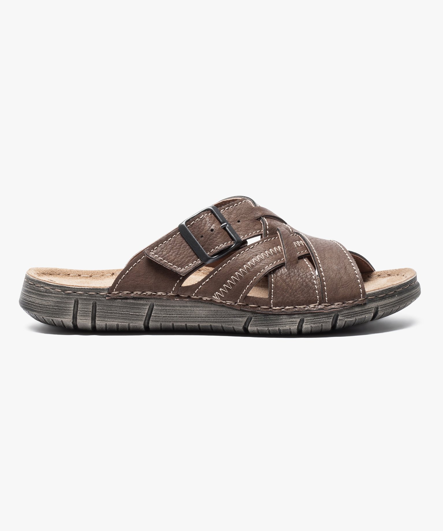 Gemo chaussures sandales avec brides croisees et boucle brun