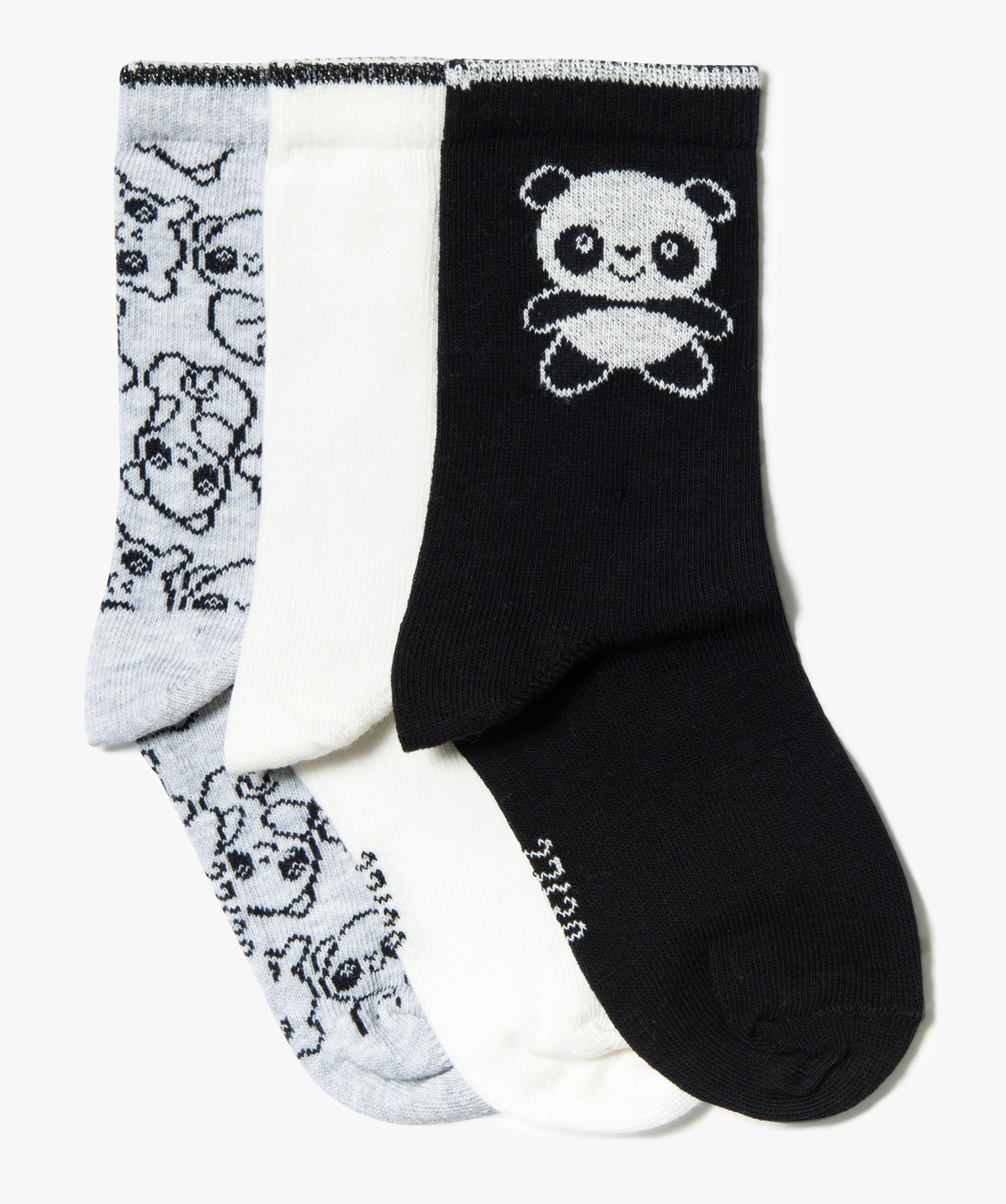 lot de 3 paires de chaussettes motif panda noir