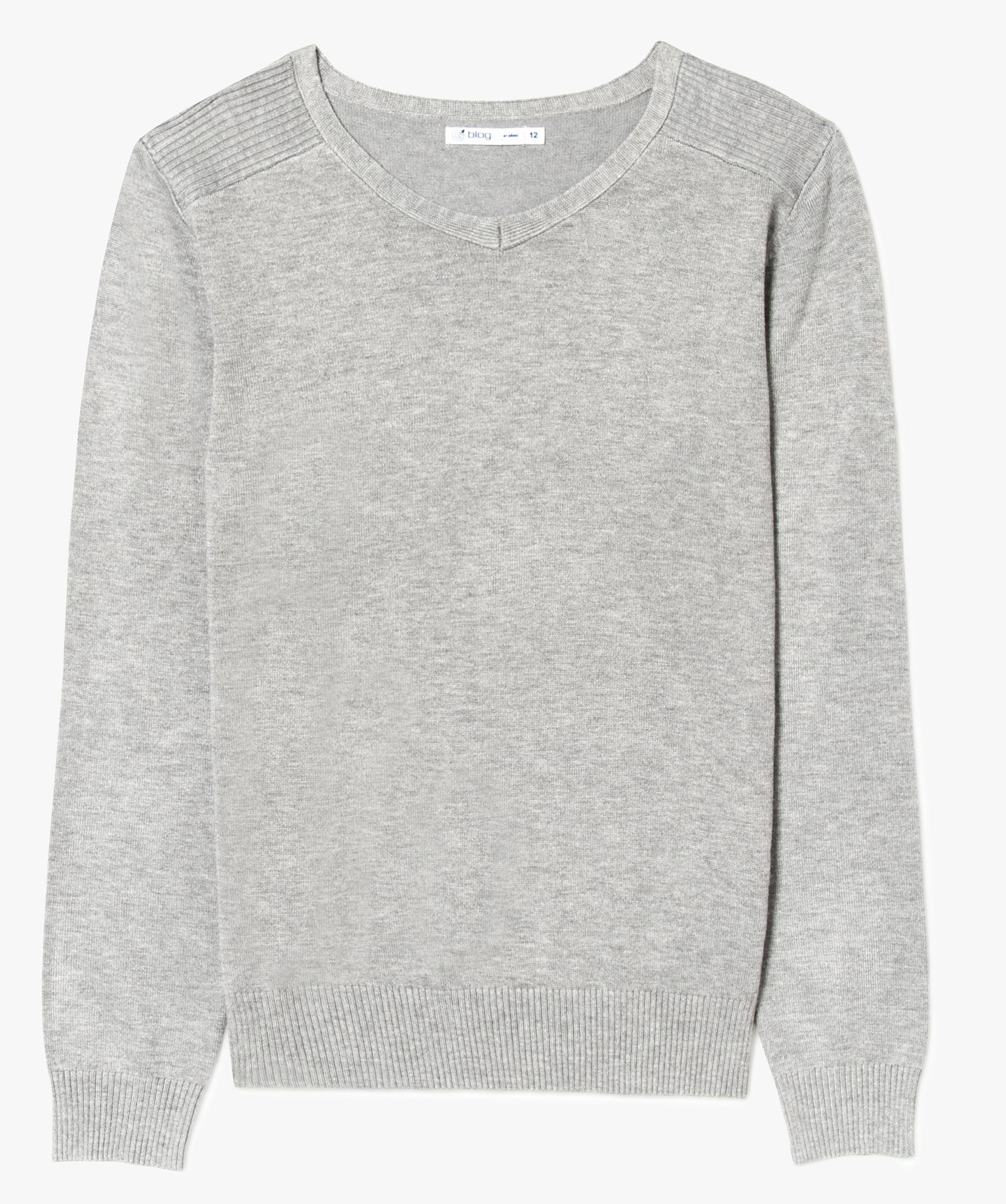 Gemo vetements pull garcon col v finition bord cote aux epaules
