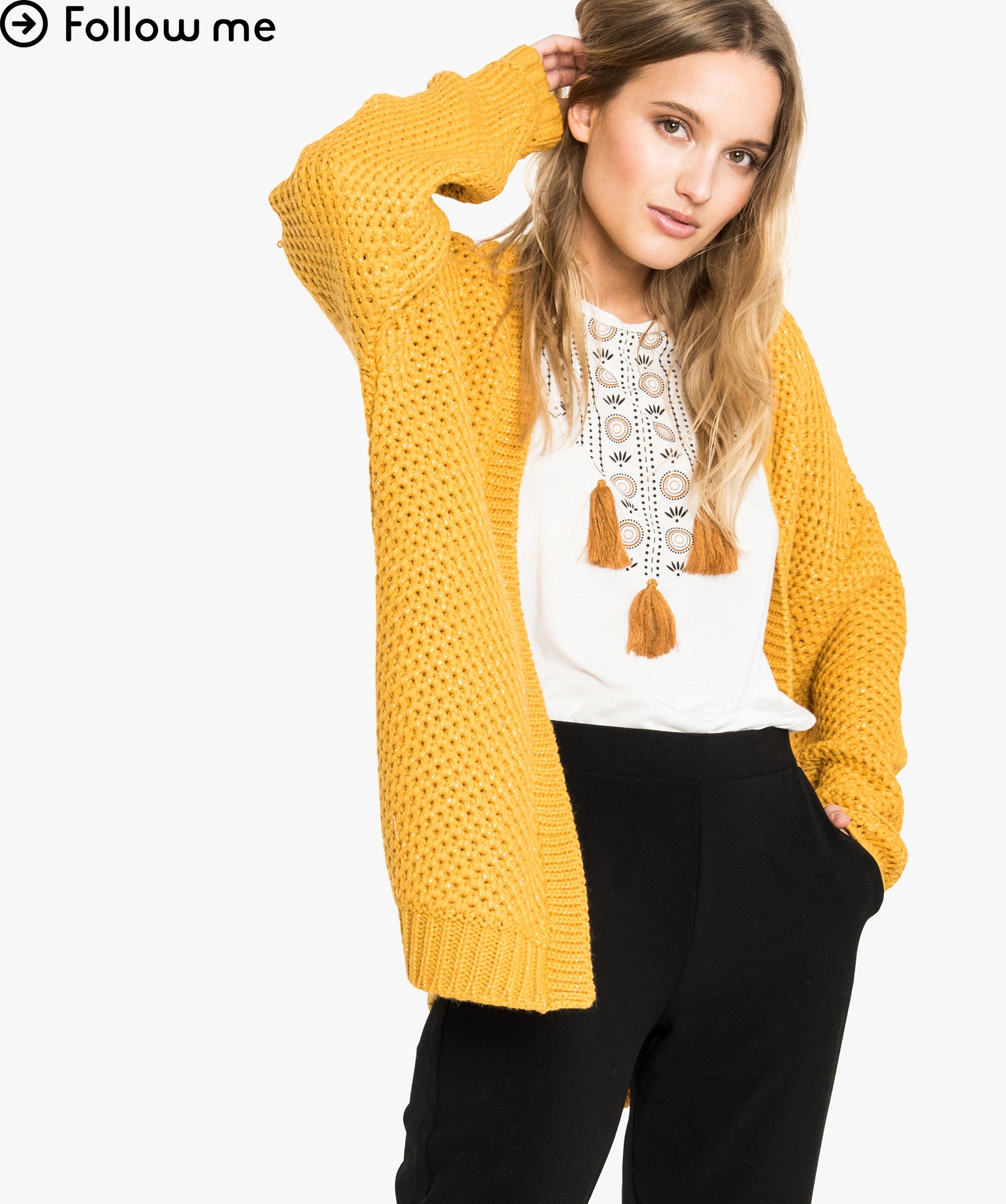 gilet jaune laine femme