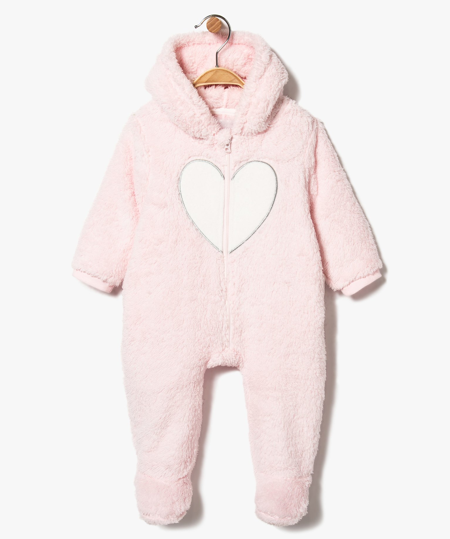 Gemo Vetements Fille Surpyjama Bebe En Maille Peluche Motif Ange Rose Bebe Gemo