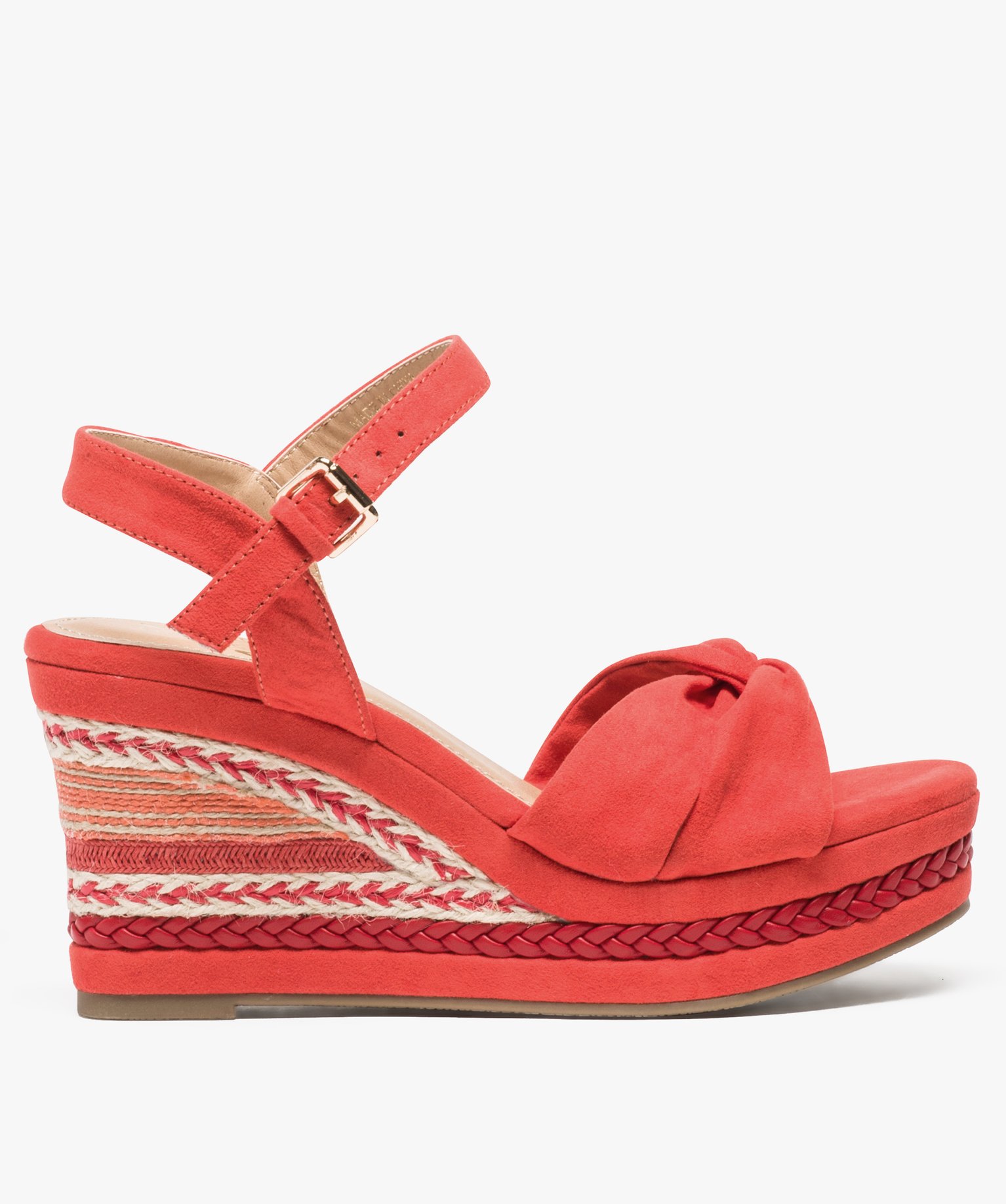Espadrilles Cuir Geox en coloris Rouge Femme Chaussures Chaussures à talons Sandales compensées 
