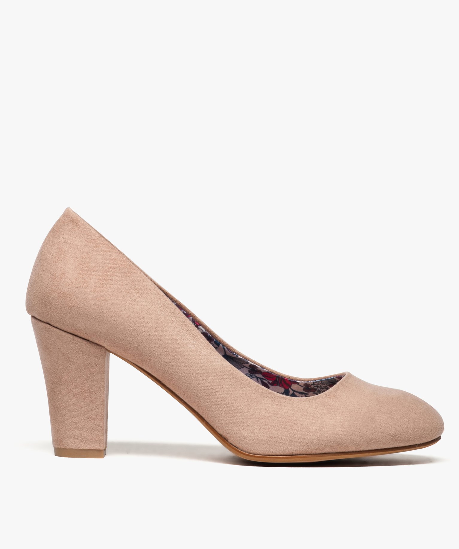 Gemo chaussures escarpins femme a bout rond et talon large rose escarpins femme GEMO