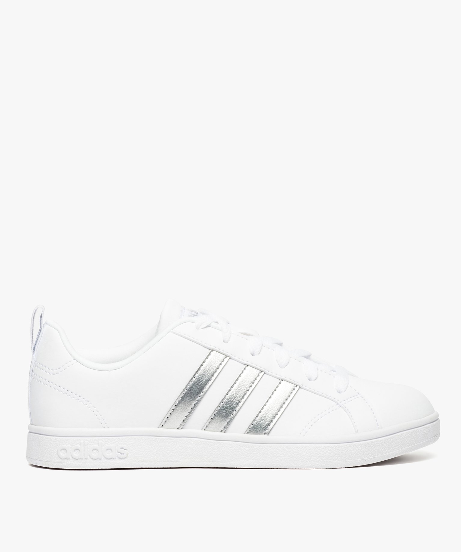 Gemo chaussures baskets femme a bandes argentees - adidas vs advantage blanc | GÉMO