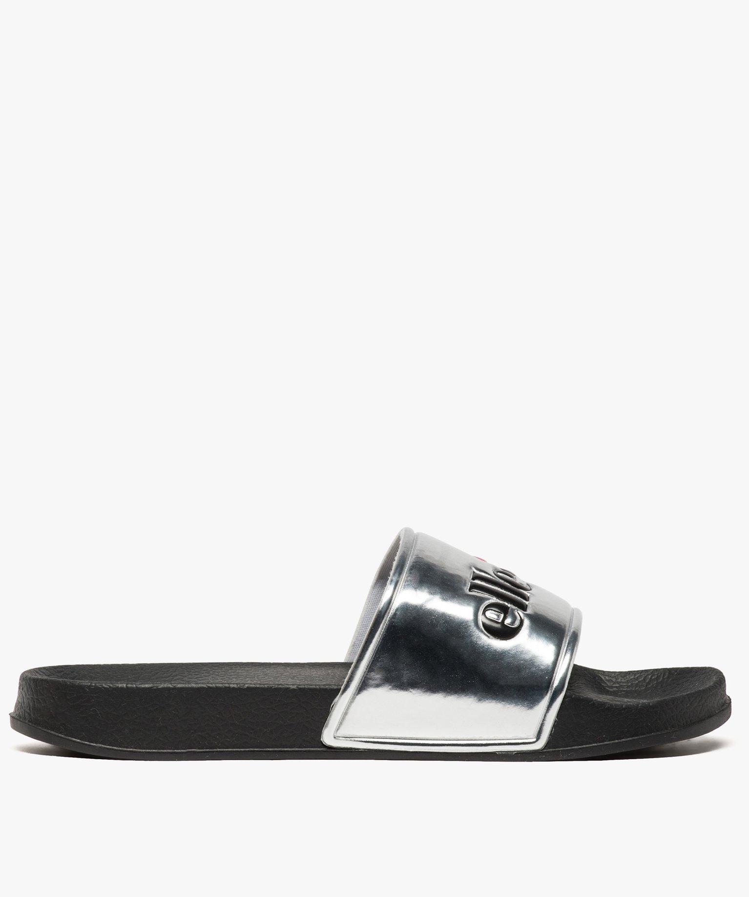 Gemo chaussures sandales femme ellesse avec bandeau metallise noir standard tongs femme GEMO