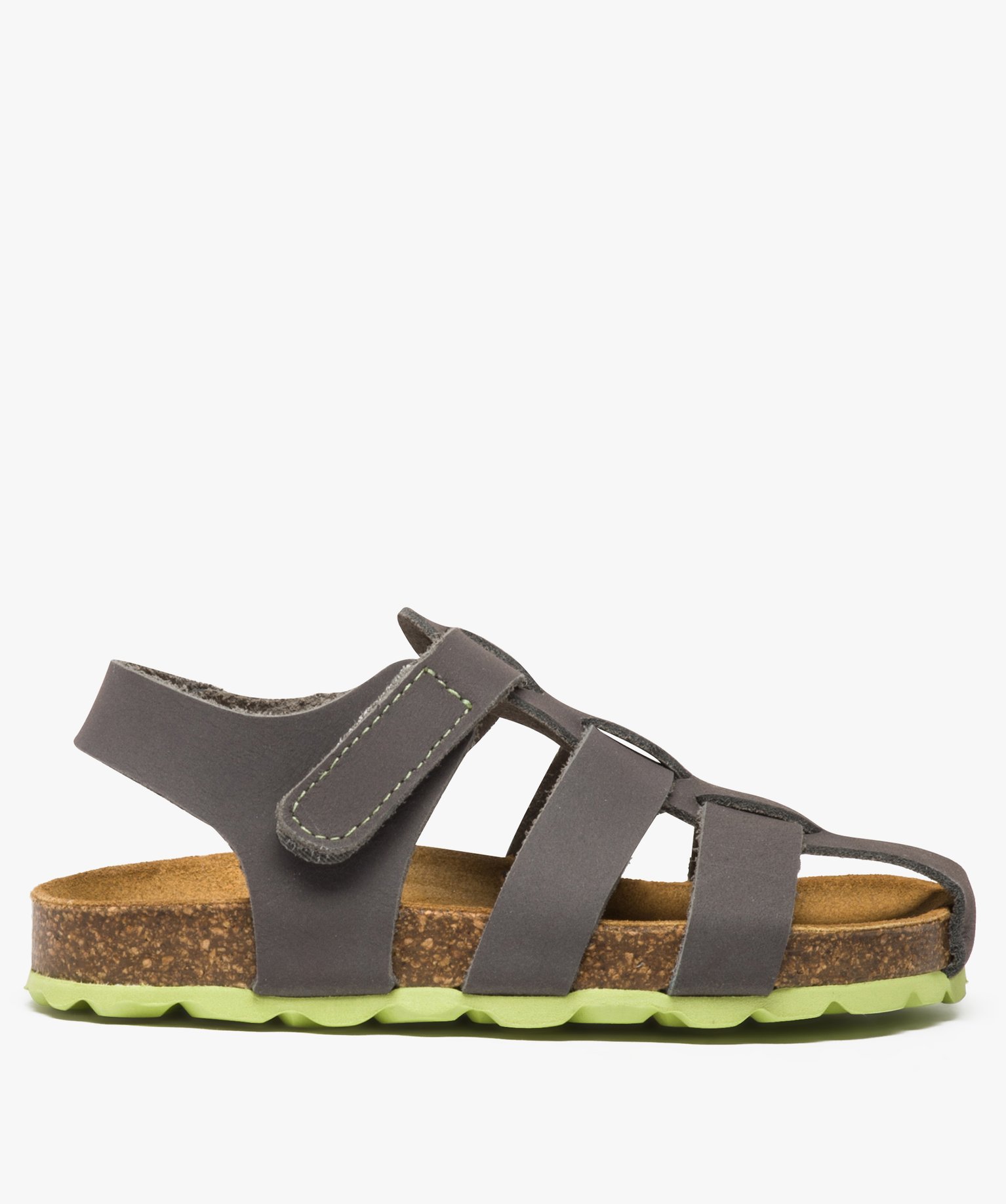 Gemo chaussures sandales garcon avec semelle coloree gris sandales et nu pieds garcon GEMO