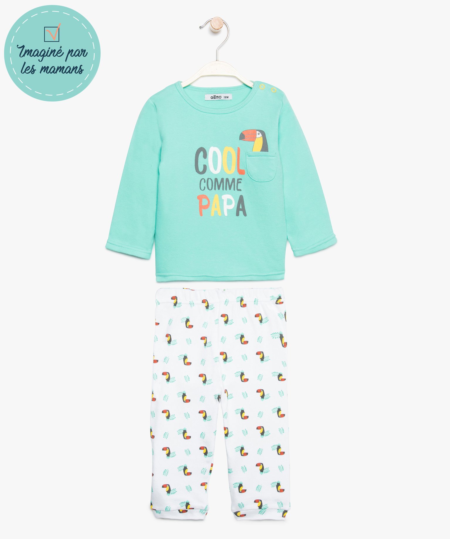 Gemo Vetements Garcon Pyjama Bebe Garcon 2 Pieces Motif Toucan Multicolore Bebe Gemo
