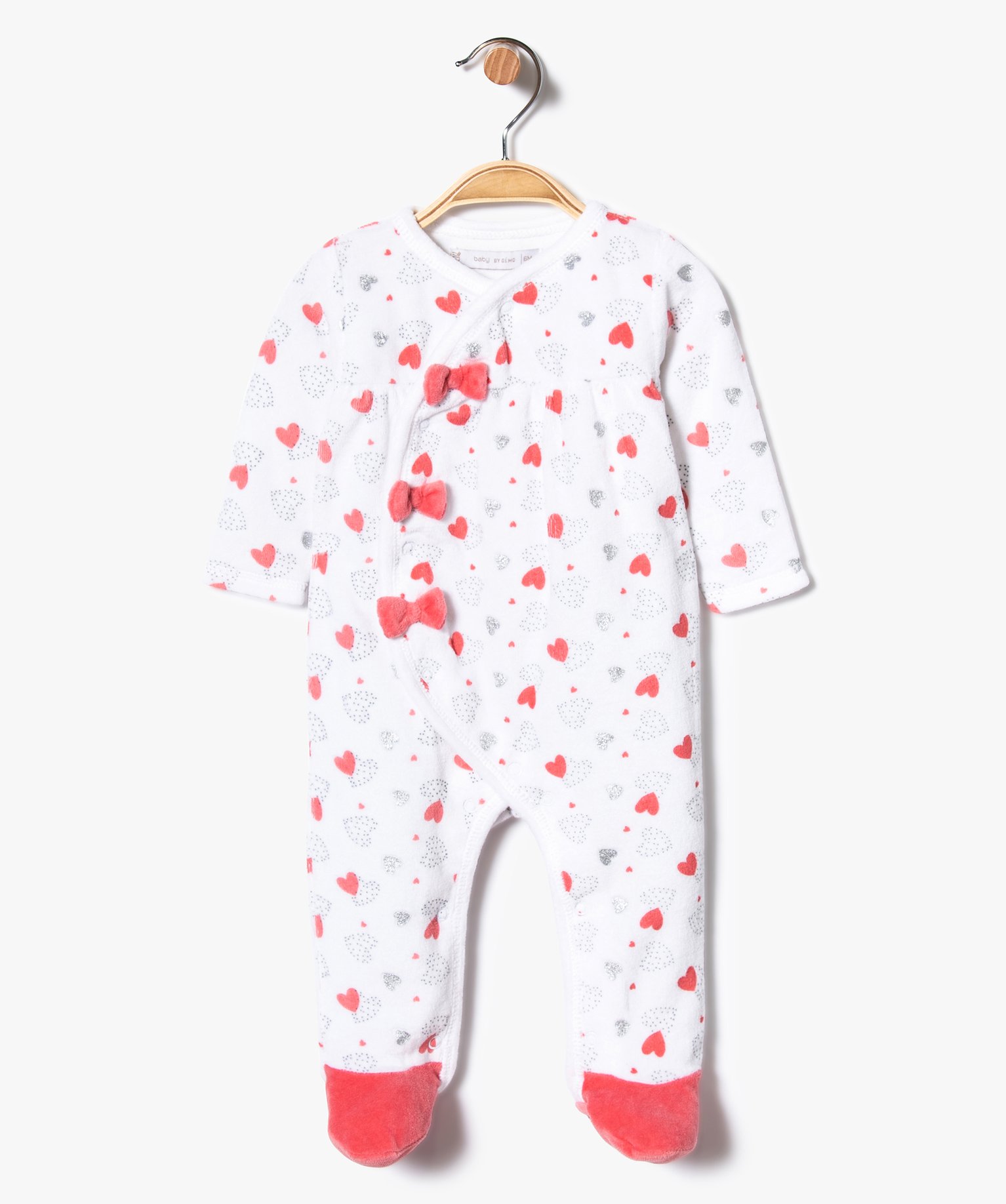 Gemo Vetements Fille Pyjama Bebe En Velours Ferme Devant Avec Motifs Cours Multicolore Bebe Gemo