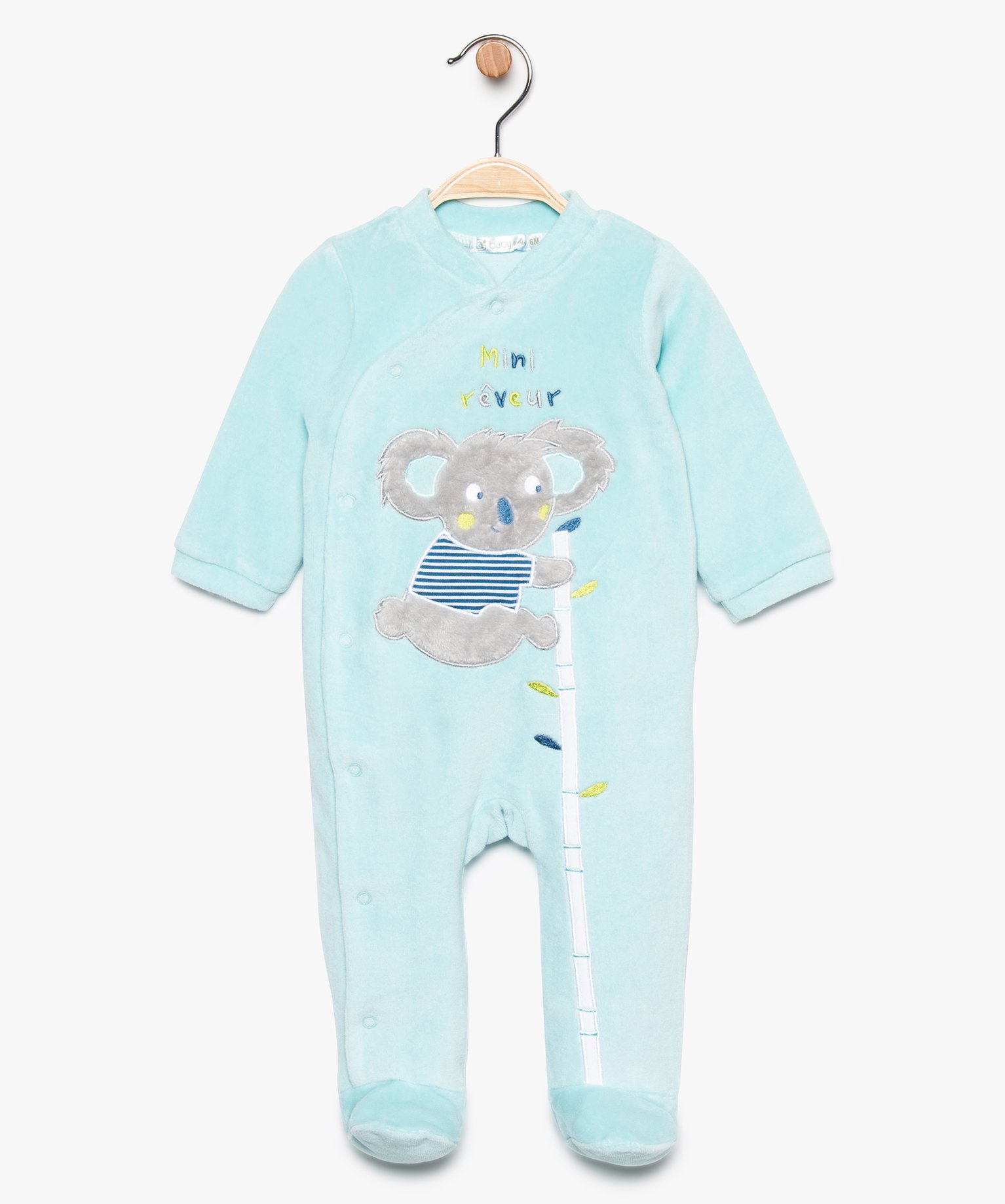 Gemo Vetements Garcon Pyjama Bebe Garcon En Velours A Motif Koala Bleu Bebe Gemo