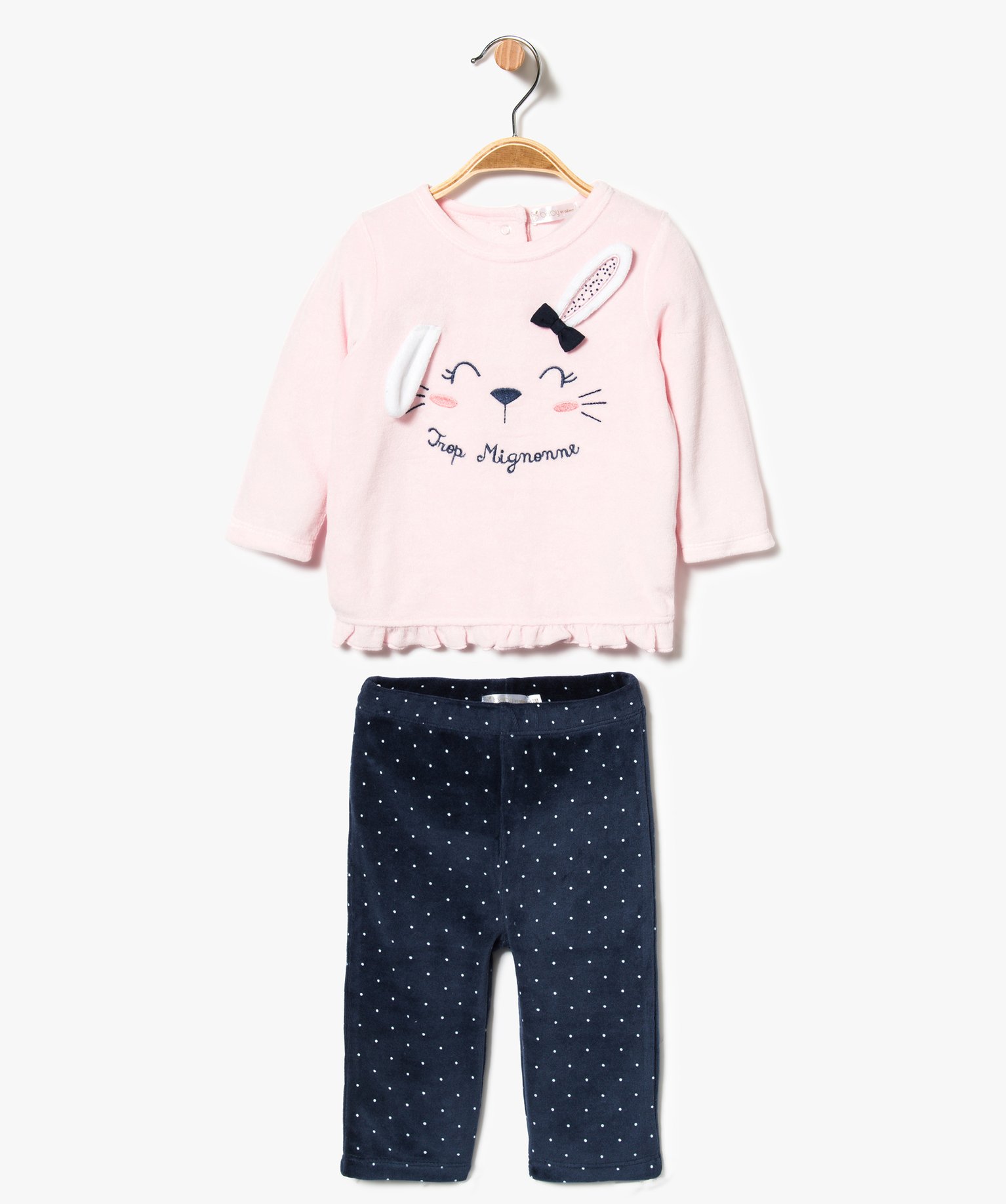 Gemo Vetements Fille Pyjama Bebe Fille Deux Pieces En Velours Motif Lapin Multicolore Bebe Gemo Gemo Vetements Fille Pyjama Bebe Fille Deux Pieces En Velours Motif Lapin Multicolore Bebe Gemo