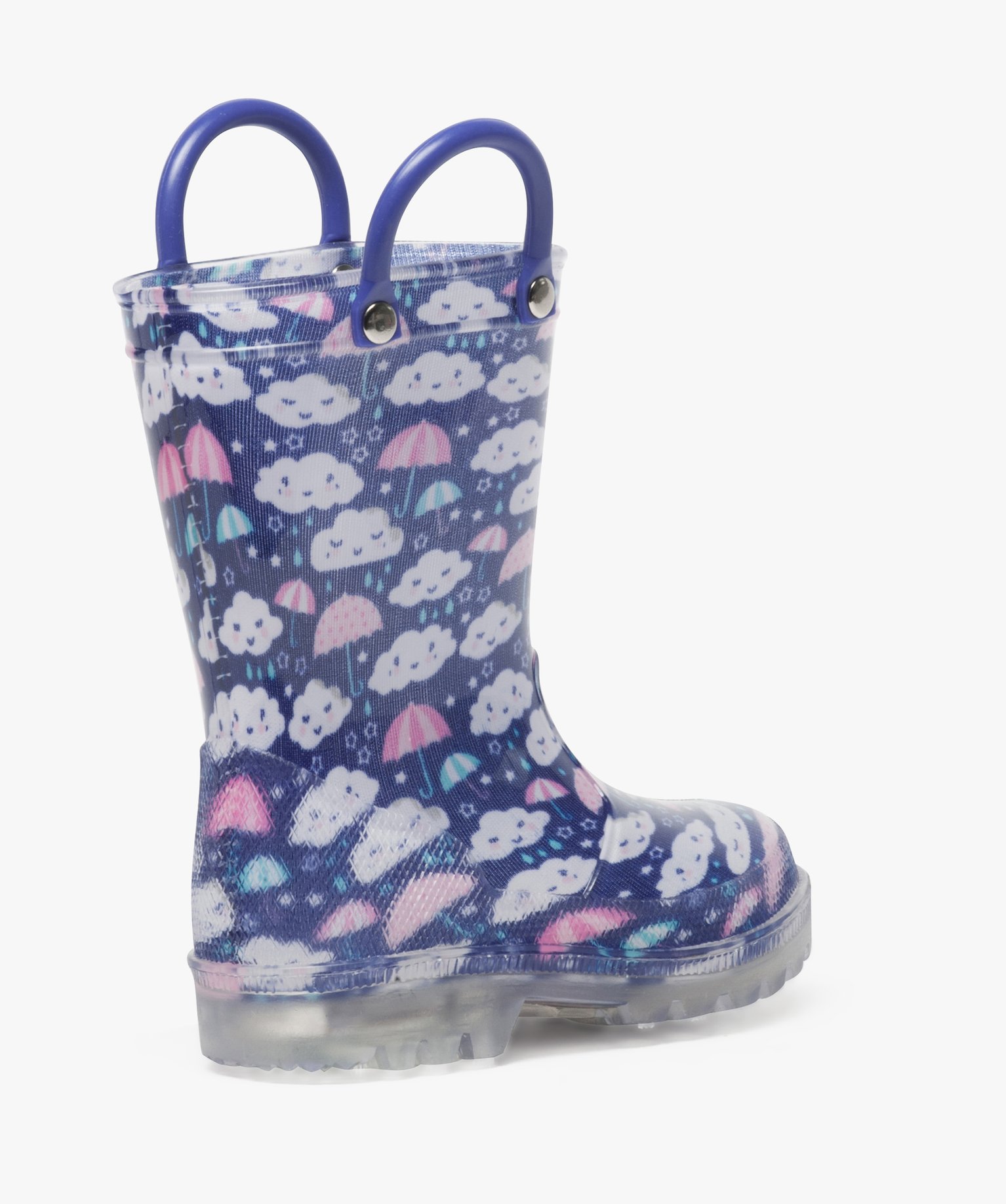 Gemo Fille Chaussures Bottes Bottes de pluie Bottes de pluie bébé fille unies à semelle crantée 