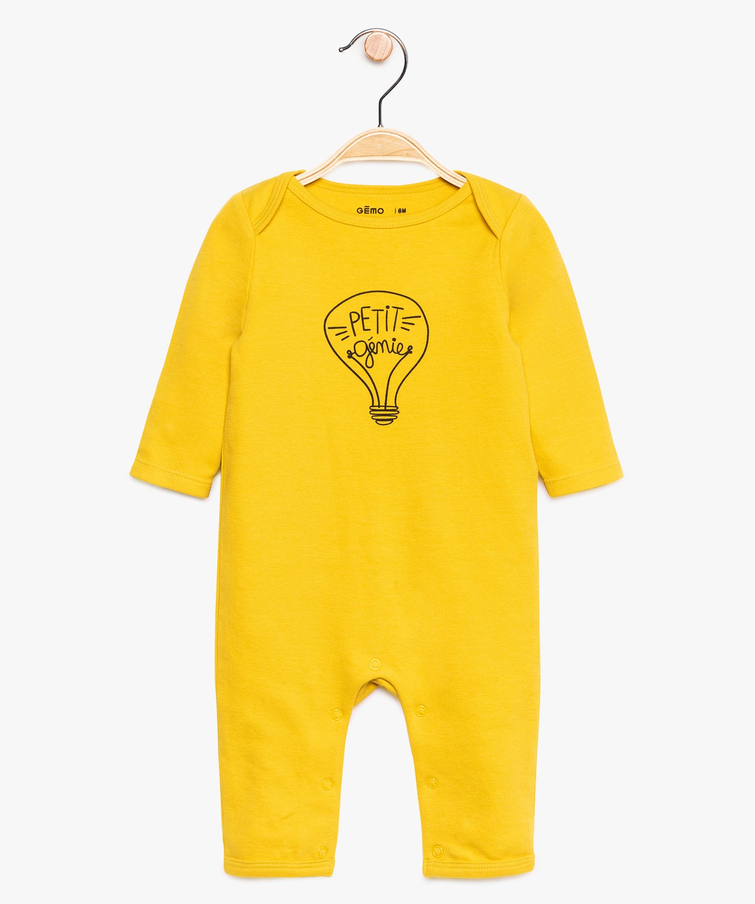 Gemo Vetements Garcon Pyjama Bebe Garcon Sans Pieds En Coton Bio Jaune Bebe Gemo