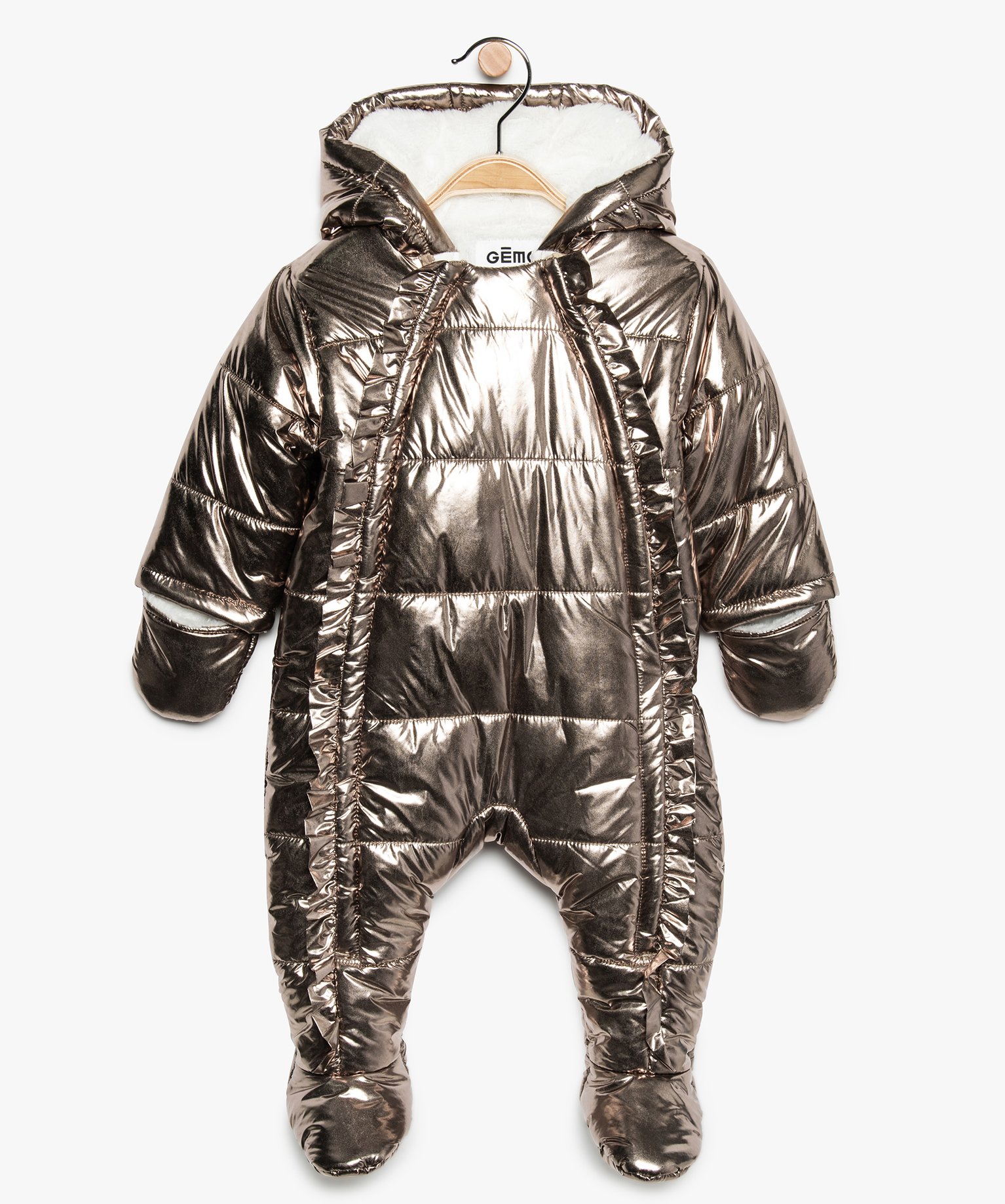 Gemo Vetements Fille Combi Pilote Bebe Fille Dore A Doublure Douce Jaune Bebe Gemo