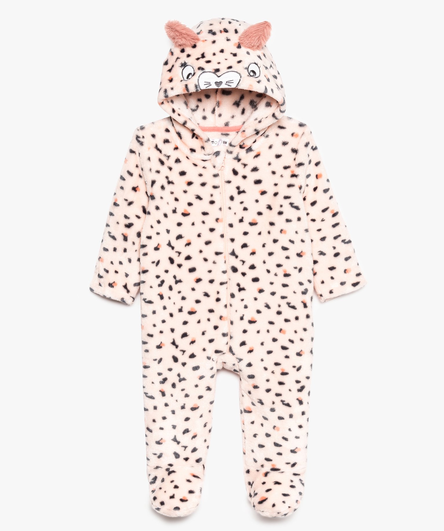 Gemo Naissance Combinaison Pilote Bebe Fille A Imprime Animalier Rose Bebe Gemo