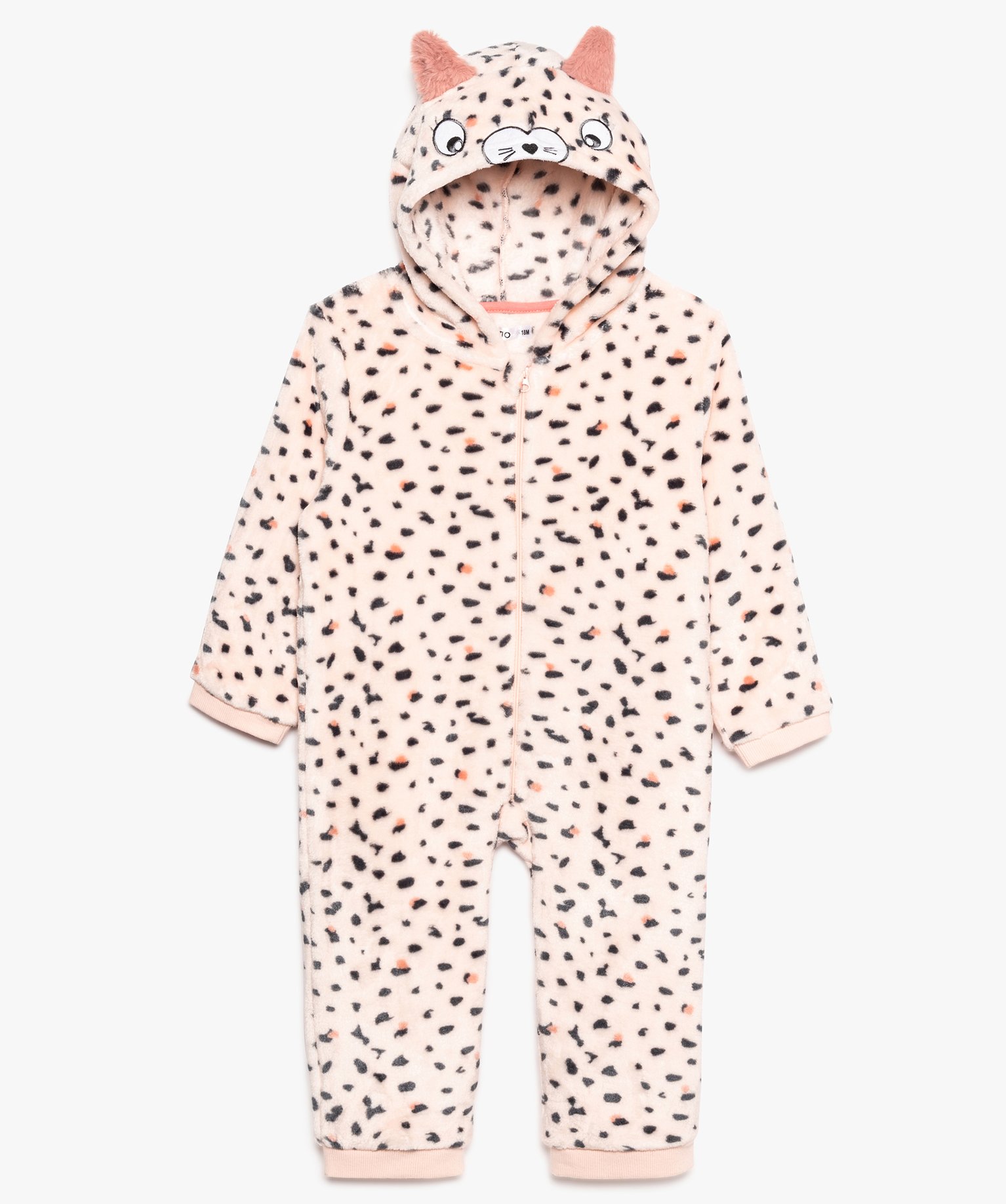 Gemo Naissance Combinaison Pilote Bebe Fille A Imprime Animalier Rose Bebe Gemo