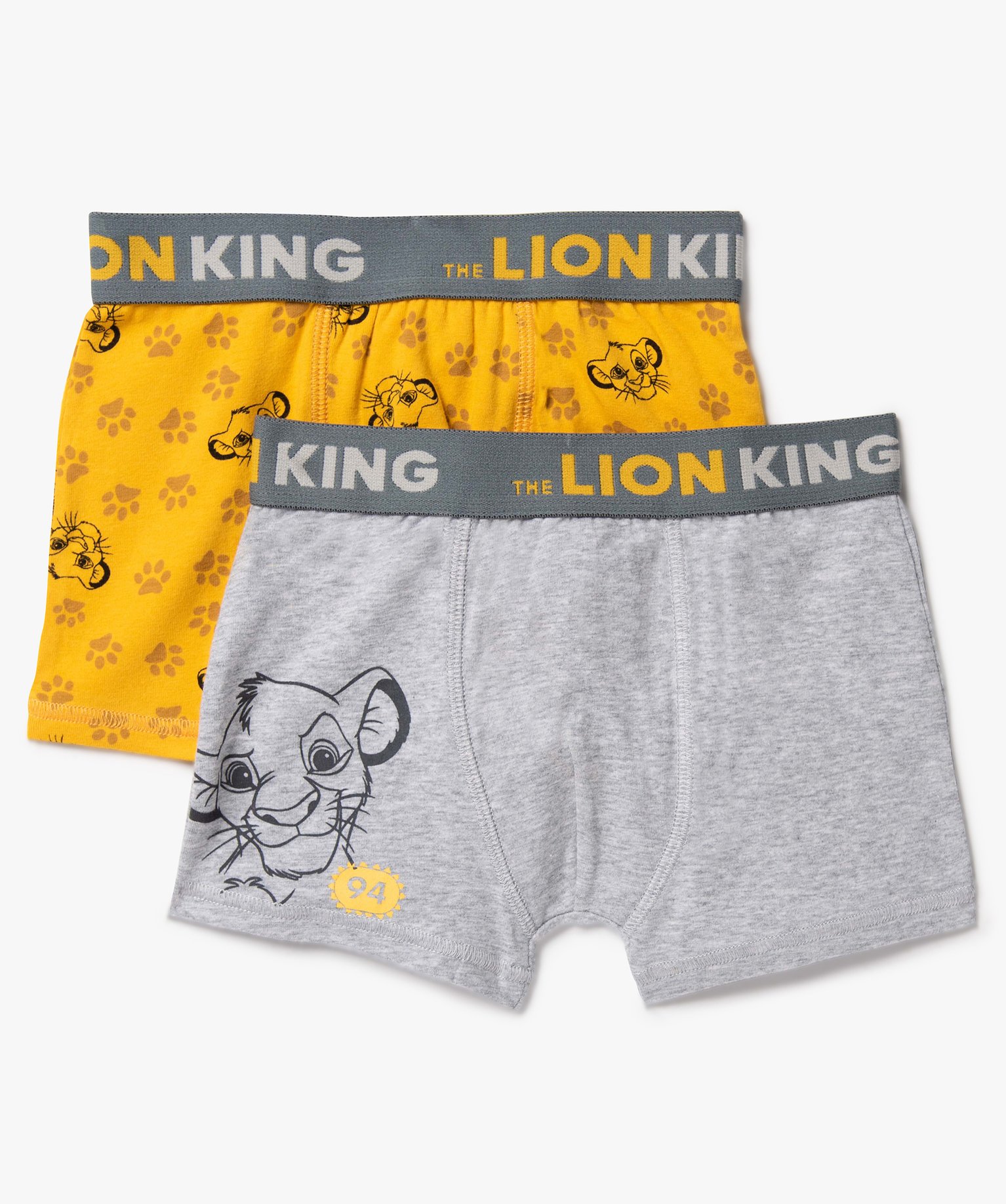 Gemo Sous Vetements Et Nuit Boxer Garcon En Coton Stretch Le Roi Lion Lot De 2 Multicolore Garcon Gemo