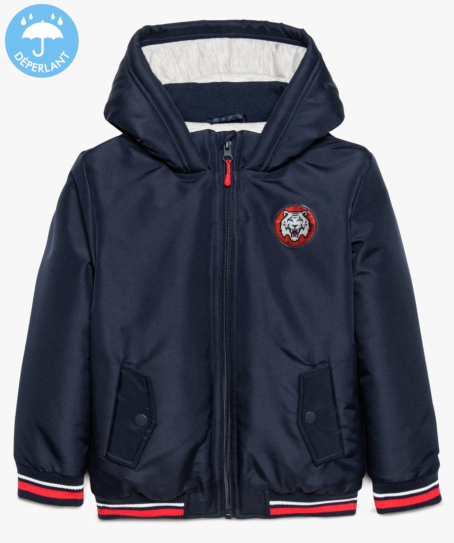 Gemo vetements blouson garcon deperlant double jersey de coton bleu blousons et vestes garcon GEMO
