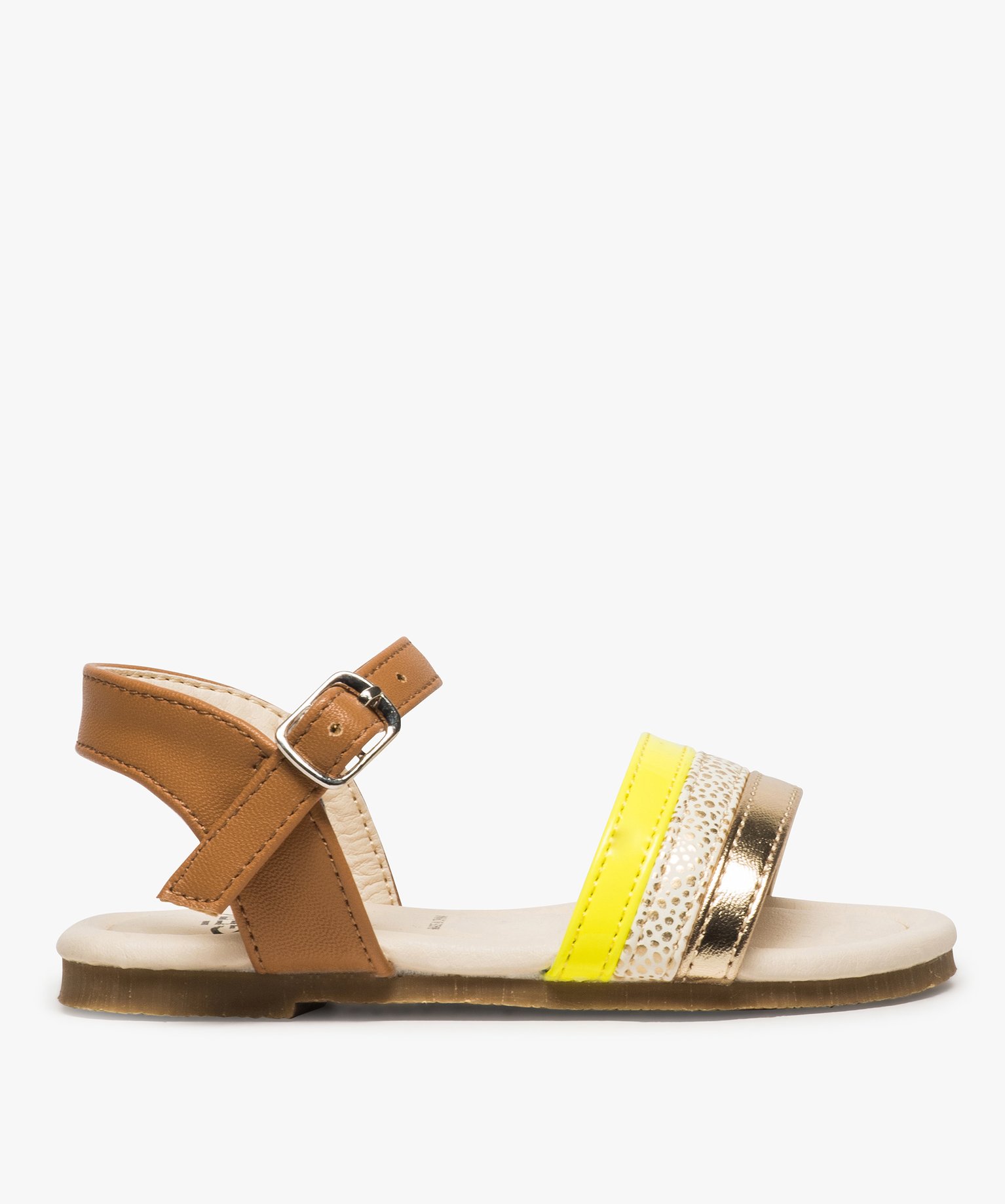 Gemo Chaussures Fille Sandales Bebe Fille Avec Bride Tricolore Et Fermeture Boucle Orange Sandales Et Nu Pieds Bebe Gemo