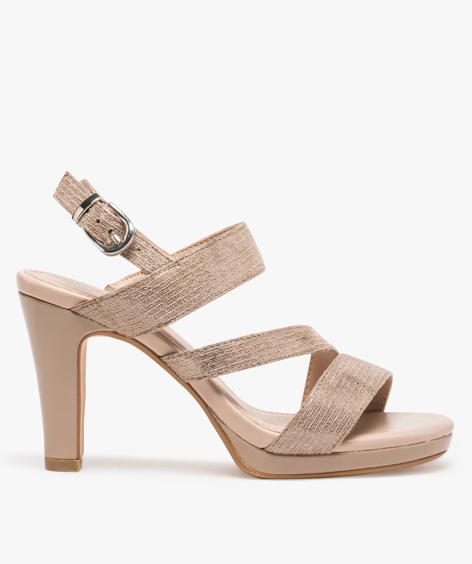 Gémo Chaussures Femmes En Solde Gemo chaussures sandales femme a talon verni et brides metallisees rose femme | GÉMO