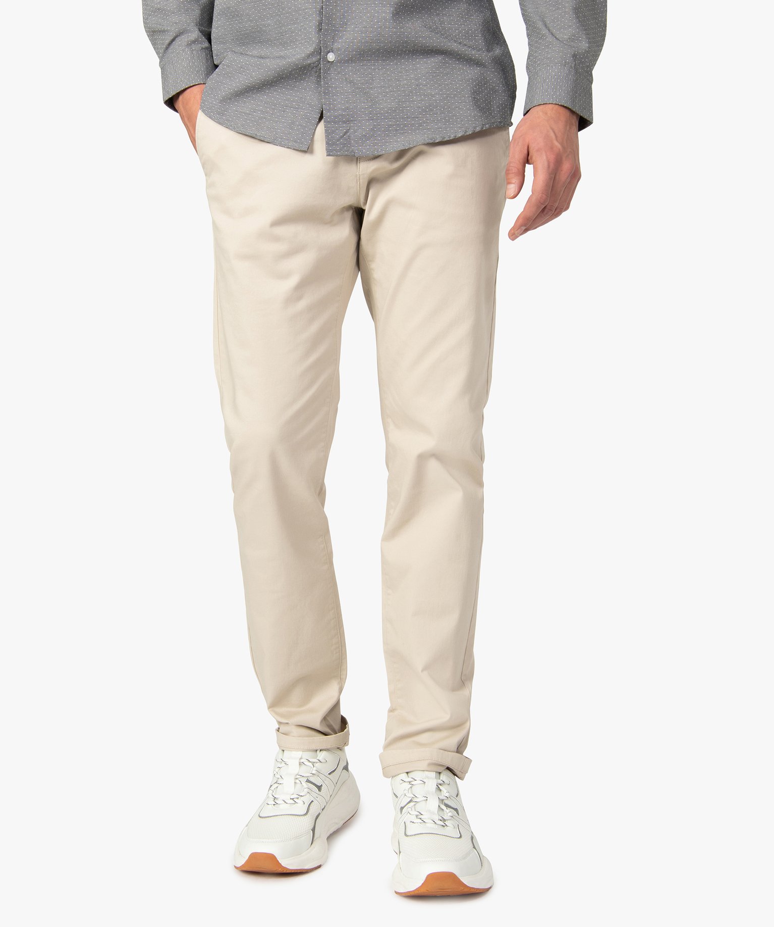 Gemo vetements pantalon homme chino coupe slim blanc pantalons homme GEMO