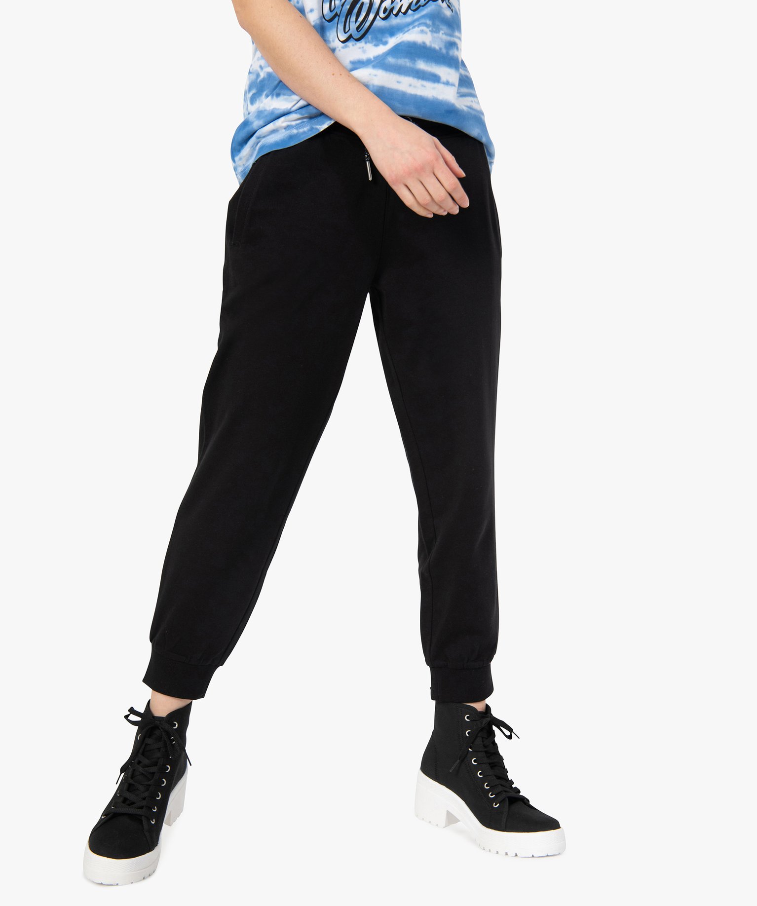 pantalon jogger noir femme