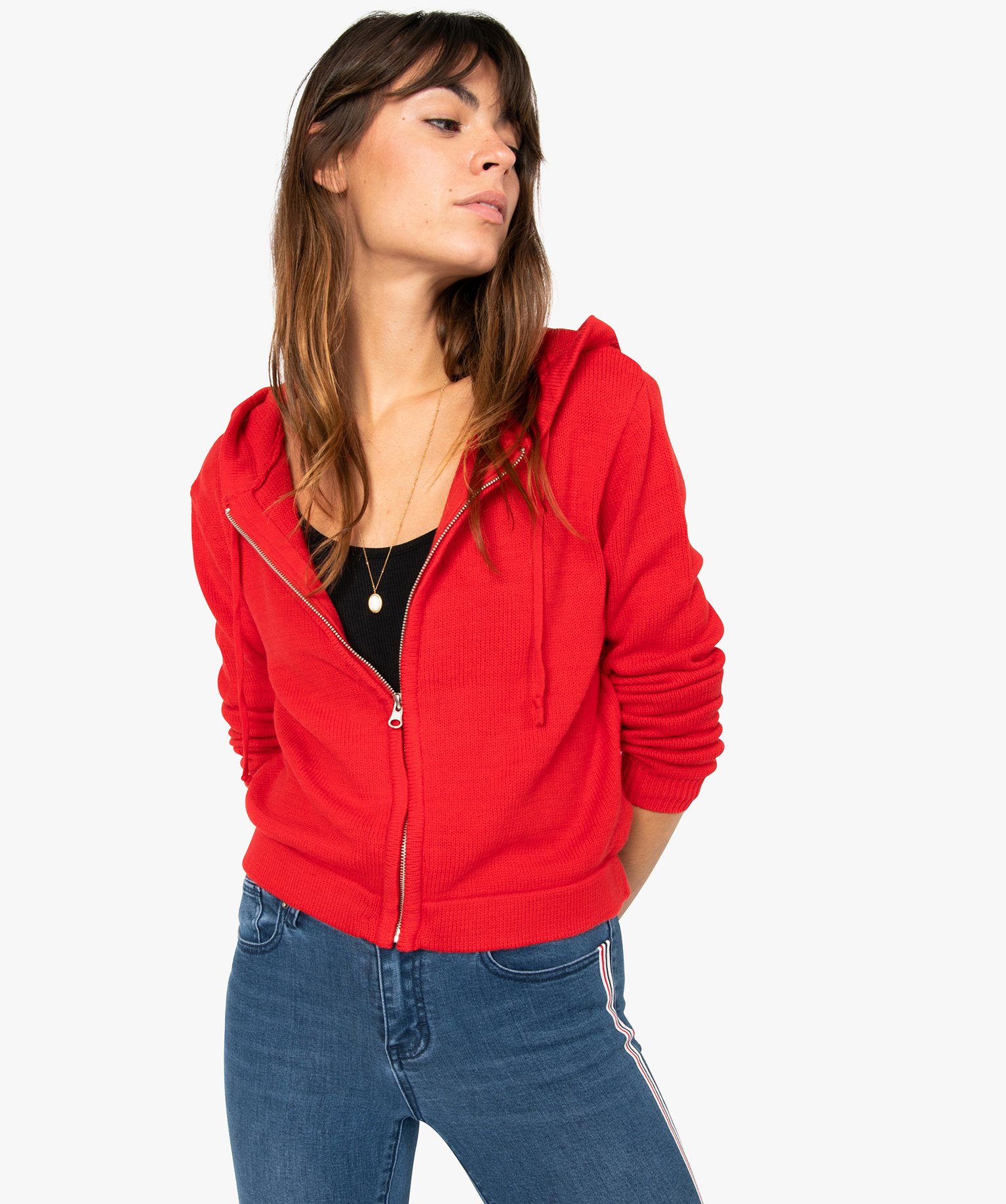 gilet rouge femme gemo