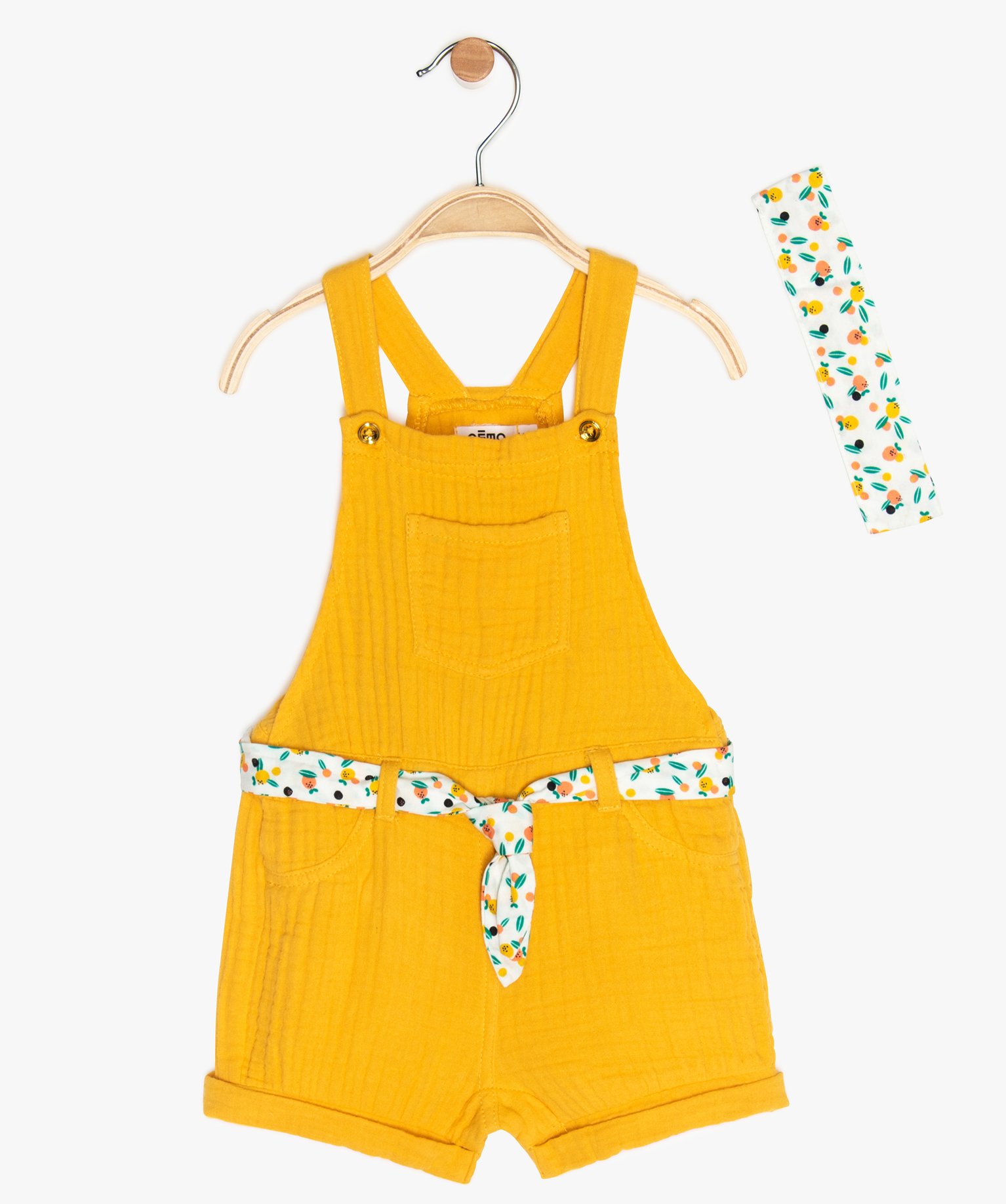 Gemo Vetements Fille Ensemble Bebe Fille 2 Pieces Salopette Courte Et Bandeau Jaune Bebe Gemo Gemo Vetements Fille Ensemble Bebe Fille 2 Pieces Salopette Courte Et Bandeau Jaune Bebe Gemo