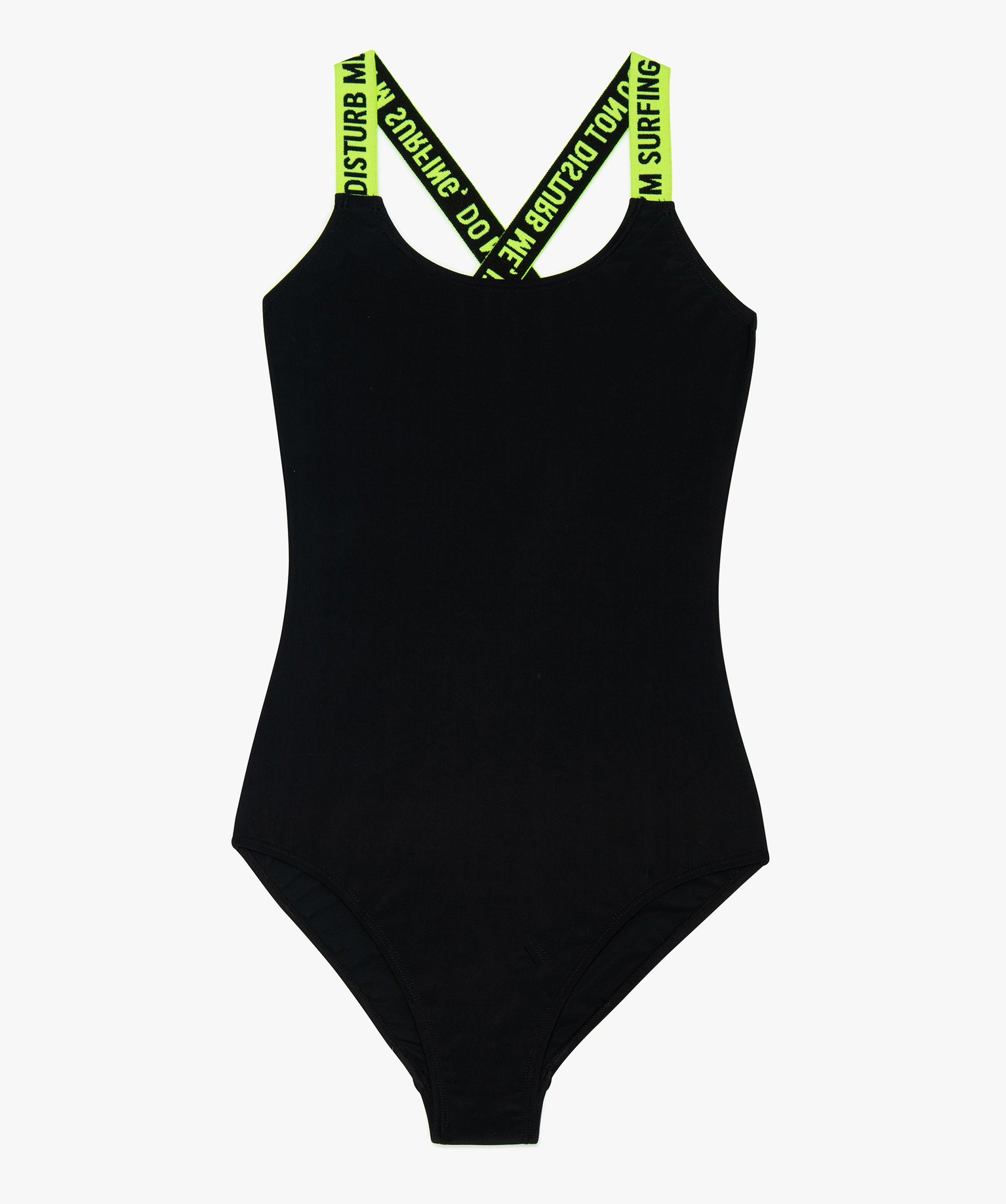 Gemo Vetements Maillot De Bain Fille 1 Piece A Bretelles Croisees Noir Fille Gemo