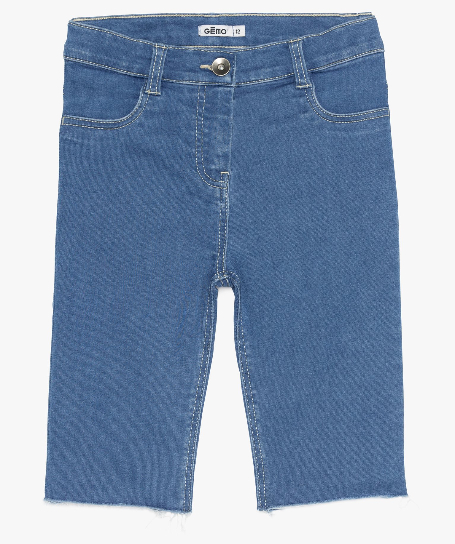 Gemo Fille Vêtements Pantalons & Jeans Pantalons courts Shorts en jean Bermuda fille en jean extensible 