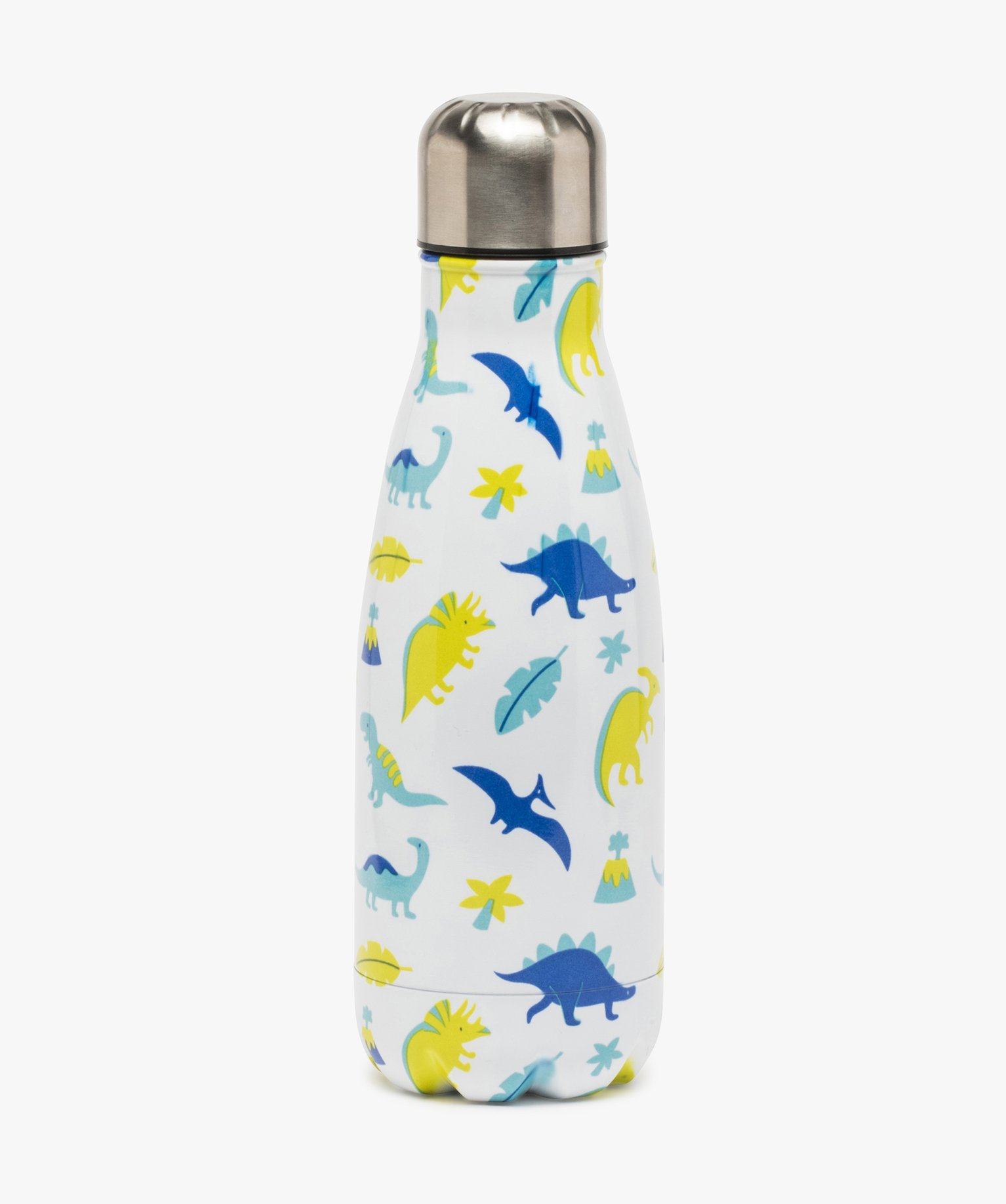 Gemo Actualites Gourde Reutilisable En Inox Imprimee Dinosaures Blanc Bebe Gemo