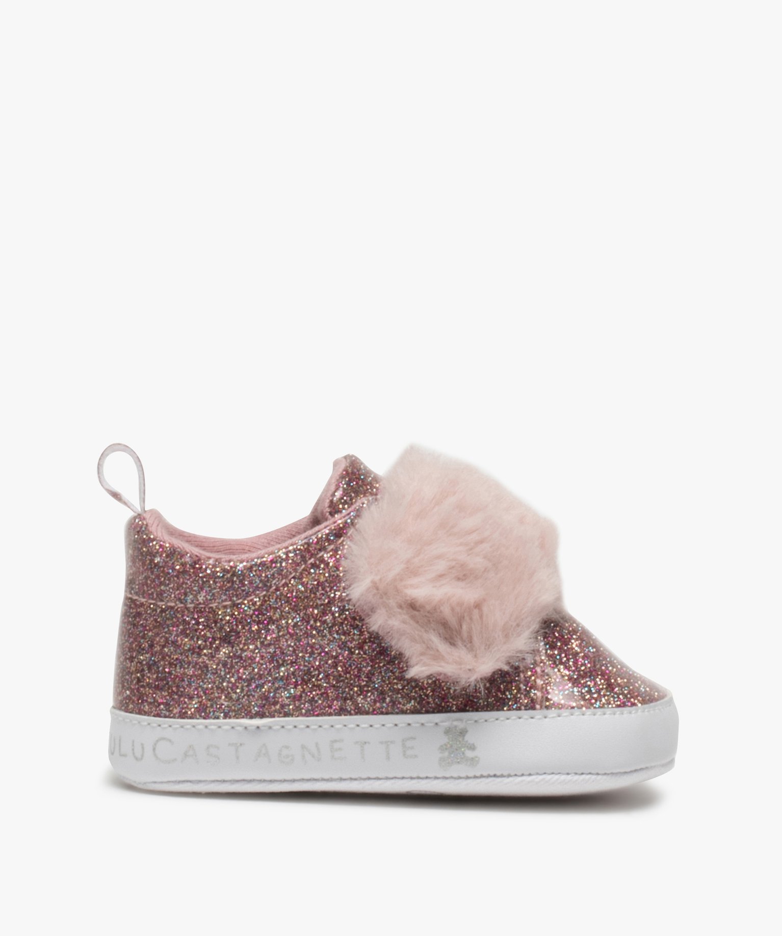 Gemo Chaussures Fille Chaussons De Naissance Bebe Fille Pailletes Lulu Castagnette Rose Bebe Gemo