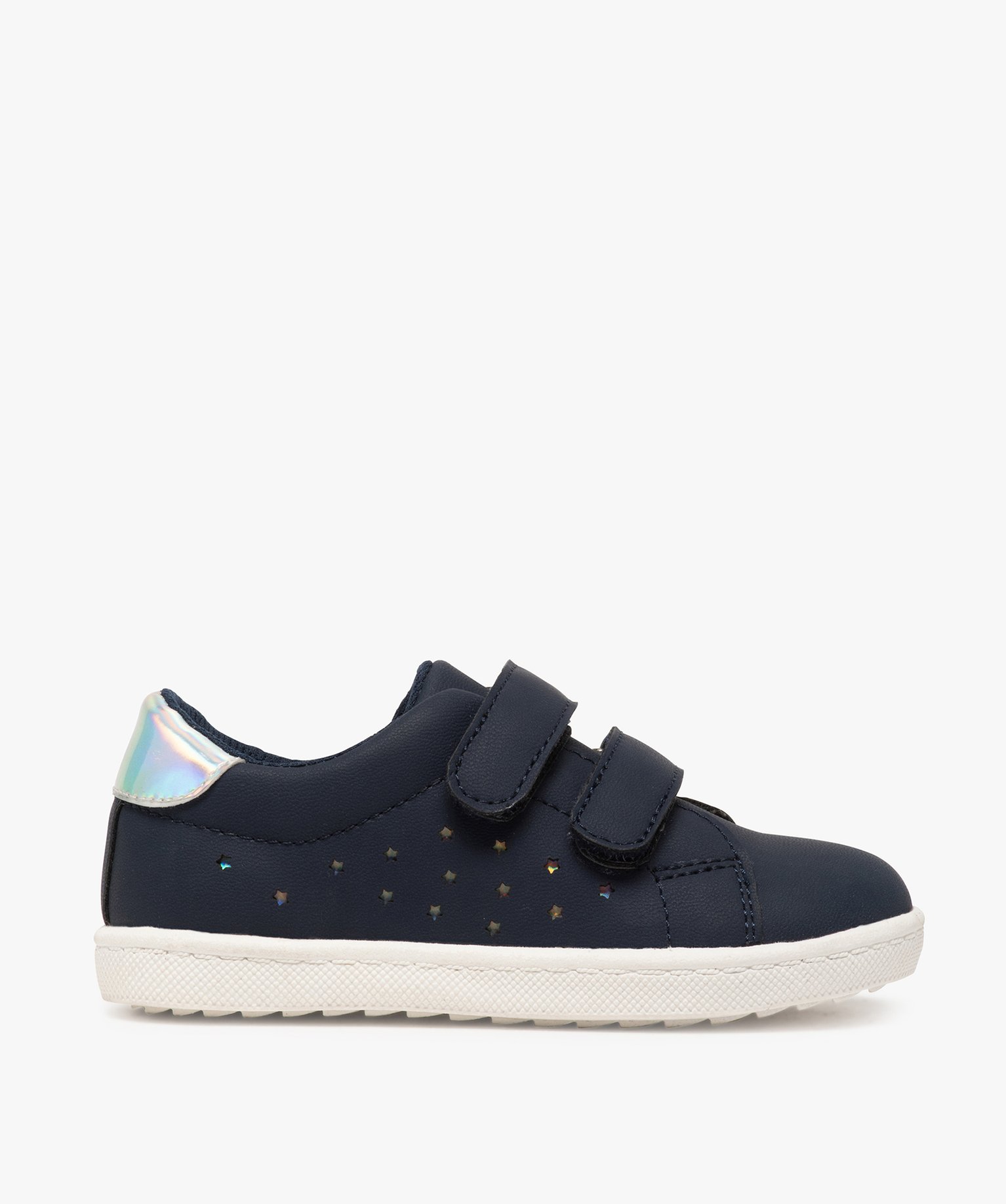 Gemo chaussures baskets fille avec touches brillantes et fermeture scratch bleu baskets fille GEMO